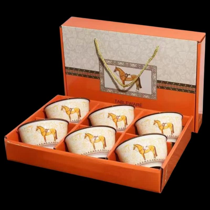 JinzhiXing Prosperity New Bone China 6-Piece Bowl Set