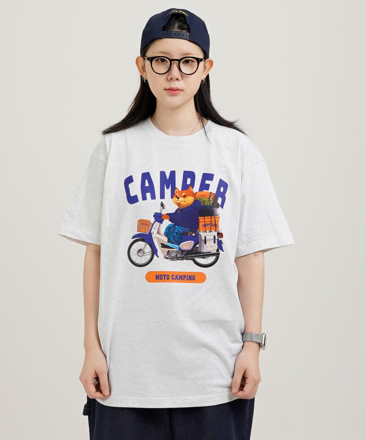 Lab Moto Camp Футболка с коротким рукавом Cream Soda Светло-серый Синий M