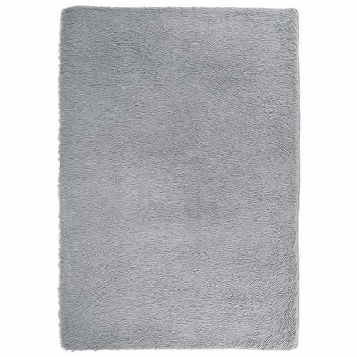VidaXL Tapis shaggy à poils longs gris argenté 160x230 cm polyester, tapis, tapis de chambre, tapis moderne, tapis de salon, 4102844