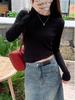 Women's Long Sleeve Slim Fit Red T-Shirt - Stylish Spring/Autumn Base Layer 2025