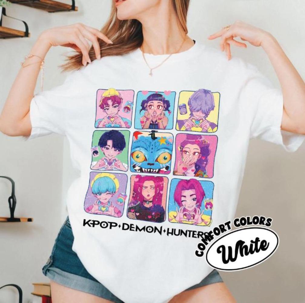 

Рубашка Demon Hunters Kpop Рубашка Saja Boys Kpop Рубашка Huntrix Girl Group Мерч Demon Hunters Kpop Рубашка группы Demon Hunters Kpop L