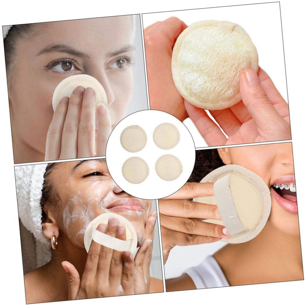 4pcs Natural Loofah Shower Bath Exfoliating Scrub Sponge Cleaning Glove  Body Scrubber Horniness Remover Bathroom