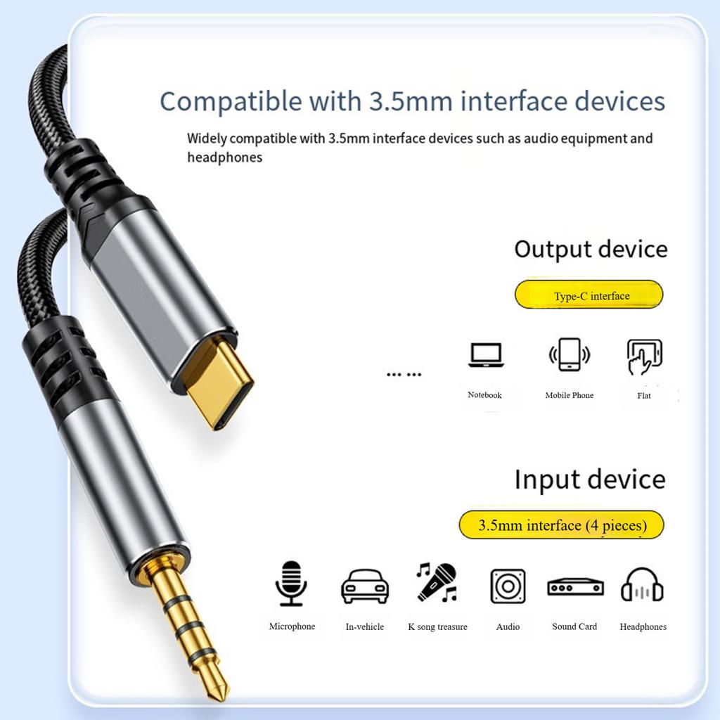 Type C Auditory Connection Cable Hifi Sound and Anti Interferences Design for Auditory Transmission Cord
