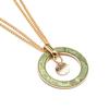 Collier en cuir vert clair Luxenter fini en or jaune 18K - Amta