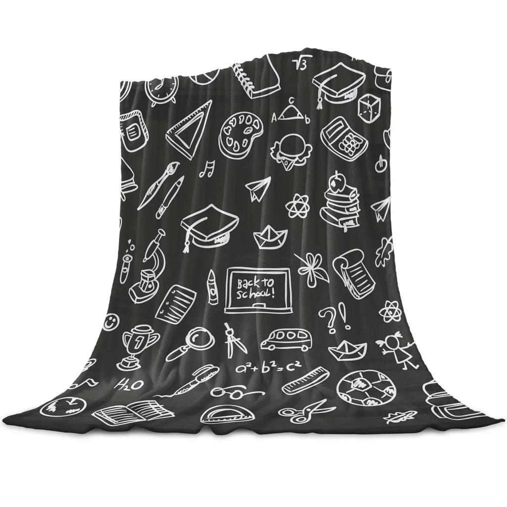 Physics Science Academic Algebra Formula Flannel Blanket for Bed Sofa Portable Soft Fleece Throw Blanket Funny Plush Blanket