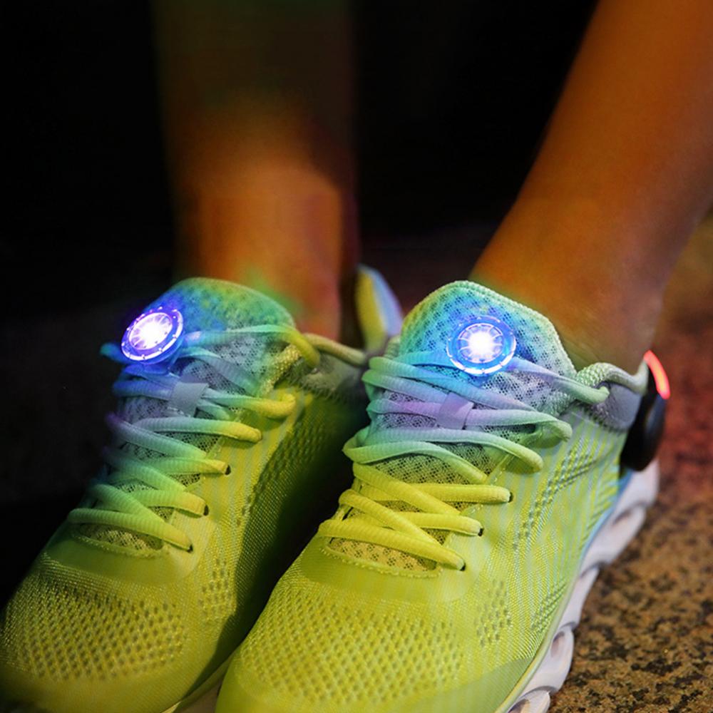 Mini Round Shoe Clip, LED Lights for Night Running, Bike, Sports, Bright Warning Lights