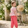 Nieuwe Stijlvolle Zomeroutfit Voor Meisjes: Bloemenjurk met korte mouwen en vierkante halslijn voor kleine meisjes en peuters, casual en modieus