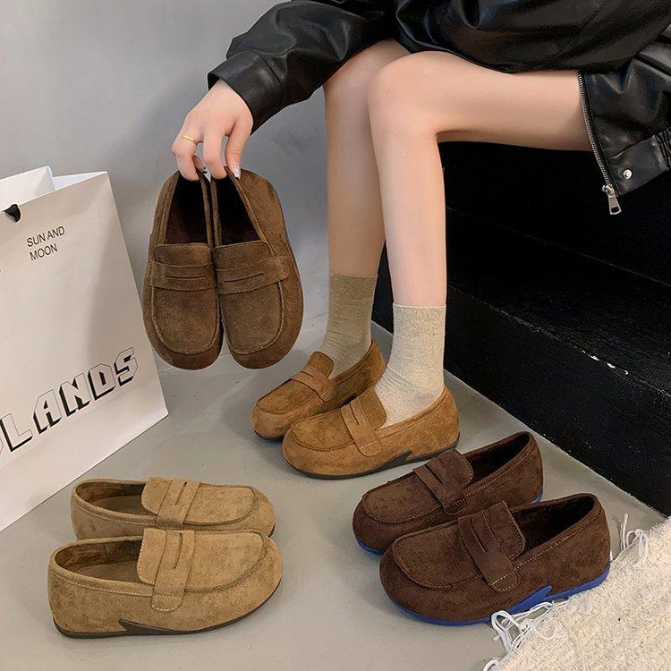 Retro flat-soled Boken shoes women's 2025 autumn new shallow single shoes casual versatile and comfortable one-pedal loafers