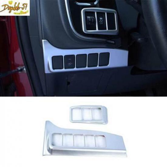Fits For Mitsubishi Outlander 2013- Silver Headlight Button Frame Cover Trim