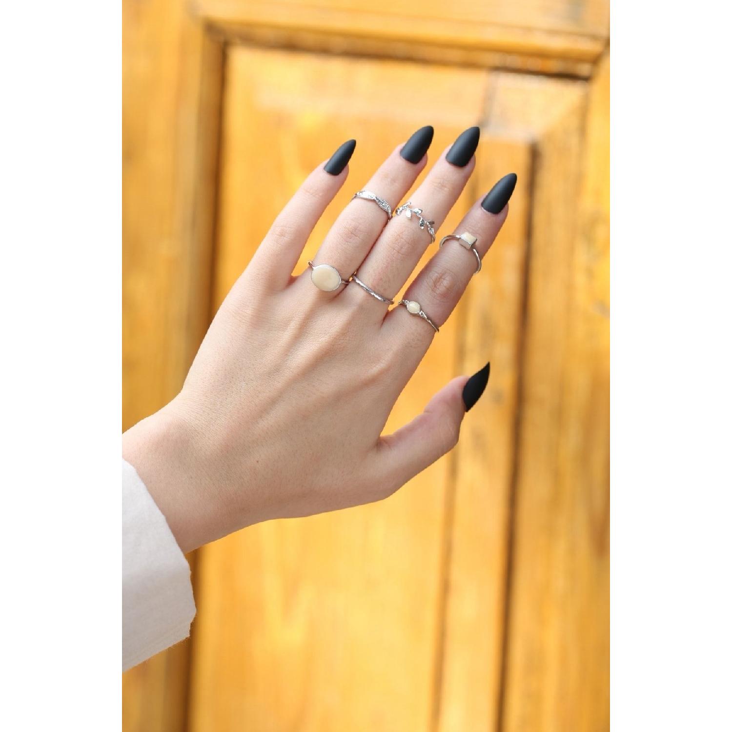

Set Of 6 Rings 1285 Silver Color 7