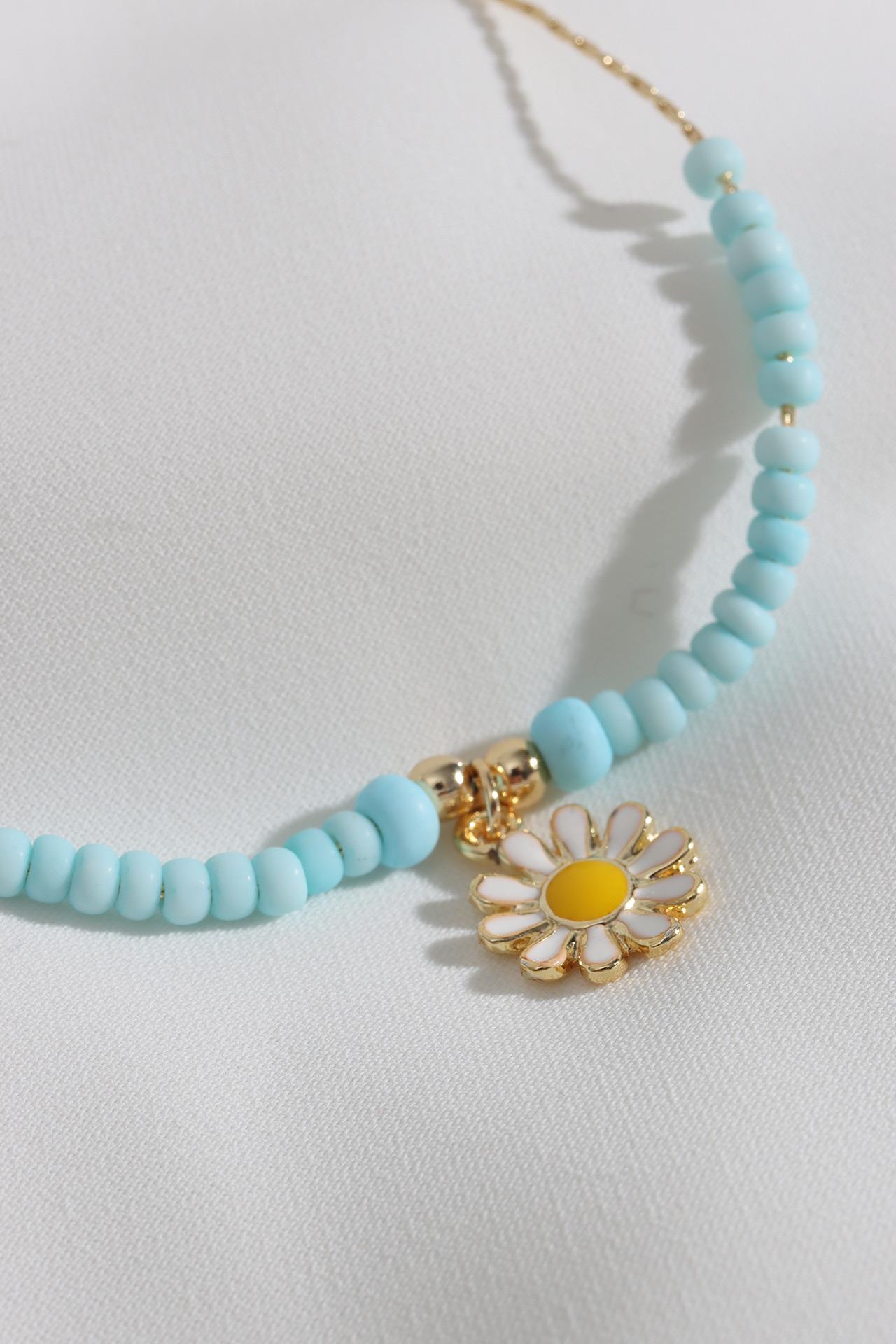 

Синий ножной браслет с подвеской Daisy