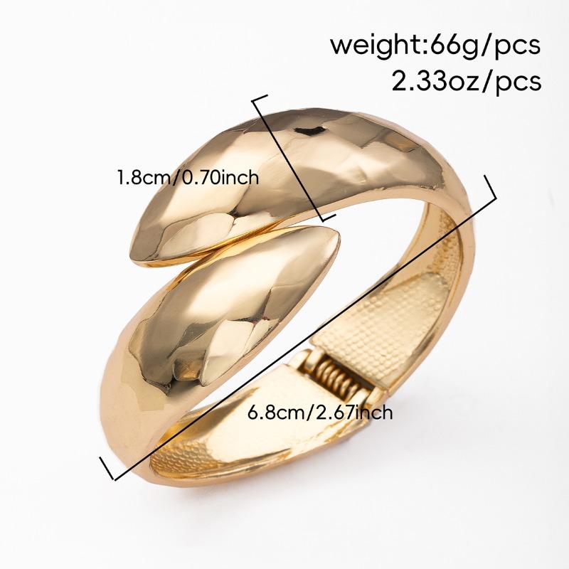 Accessories Women's Fashion Irregular Round Alloy Bracelet Exaggerated Wide Face Spring Opening Bracelet