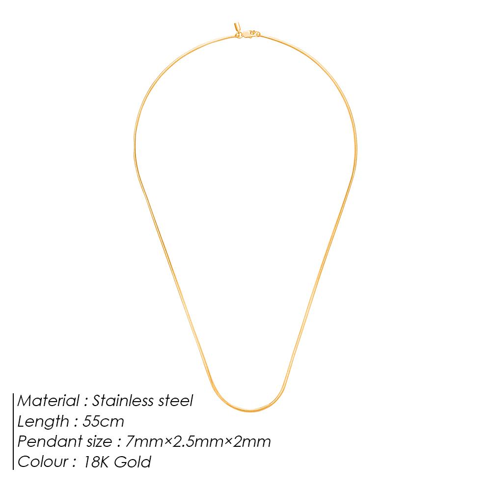 EManco High Quality Stainless Steel Gold Plated Snake Octagon Bone Chain Necklace Simple Suitable for Men's Party Fine