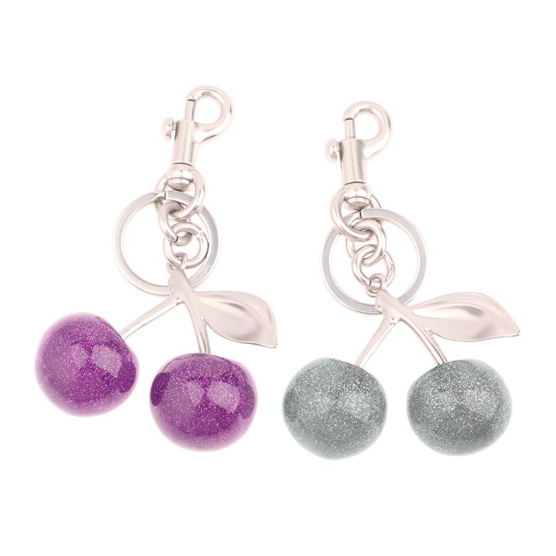 Cherry Keychain Elegant Exquisite Fruit Cherries Keyring Women Bag Pendant Handbag Hanging Charms Car Key Holder