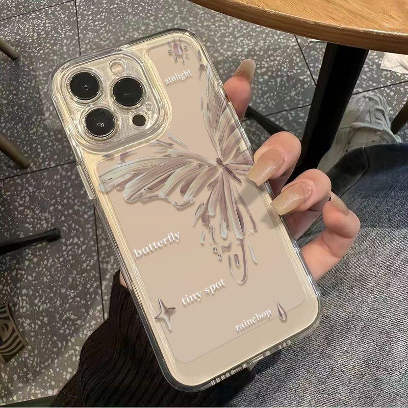 Fashionable Butterfly Pattern Phone Case for IPhone 16 14 13 17 12 11 15 Pro Max IPhone 16 15 14 Plus Transparent Soft TPU Cover