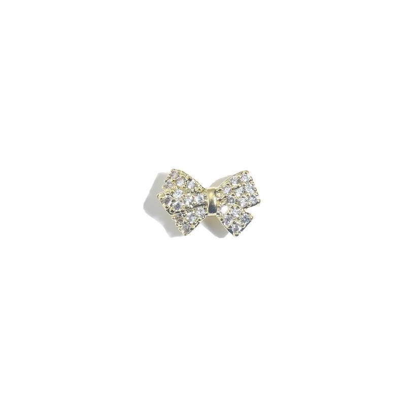 3D Zirconia Bow Nail Art: Luxurious & Shiny Pearl Gel Polish Decoration