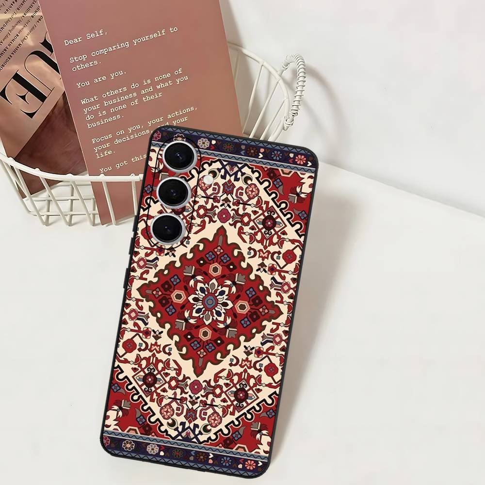 Custodia per Telefono con Motivo Floreale Tappeto Persiano Per Samsung S 24 Fe 25 Ultra Plus 20 Lite 21 30 22 23 24 22 Ultra 5G Fundas