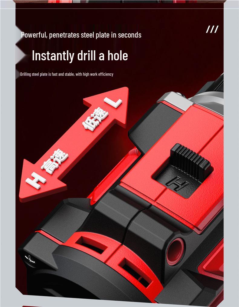 Delixi Brushless Rechargeable Lithium Impact Drill & Screwdriver: Multifunctional Handheld Electric Pistol Drill for Household Use
