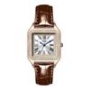 Square Simple Roman Diamond Women'S Watch Niche Light Luxury Leather Watch Fashion High Sense Women'S Watch