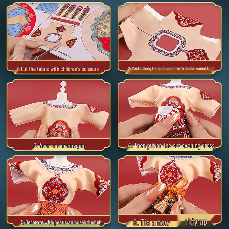 Girl’s DIY Birthday Gift: Hanfu Design Doll with Clothing and Creative Hands-on Toy Set