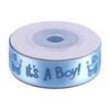 10Yards Roll IT IS A BOY GIRL Blue Pink Baby Shower Christening Party Favor Gift Stain Ribbon