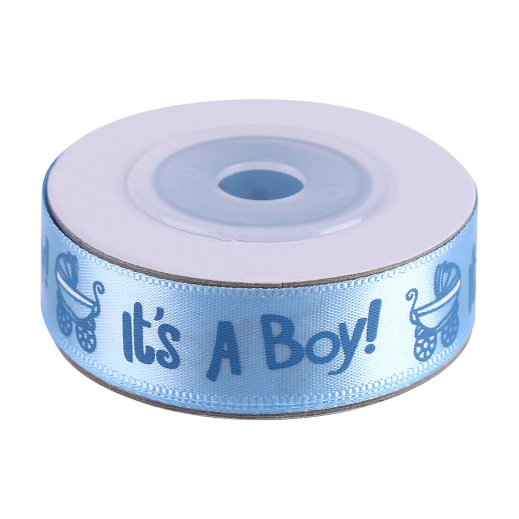 10Yards Roll IT IS A BOY GIRL Blue Pink Baby Shower Christening Party Favor Gift Stain Ribbon