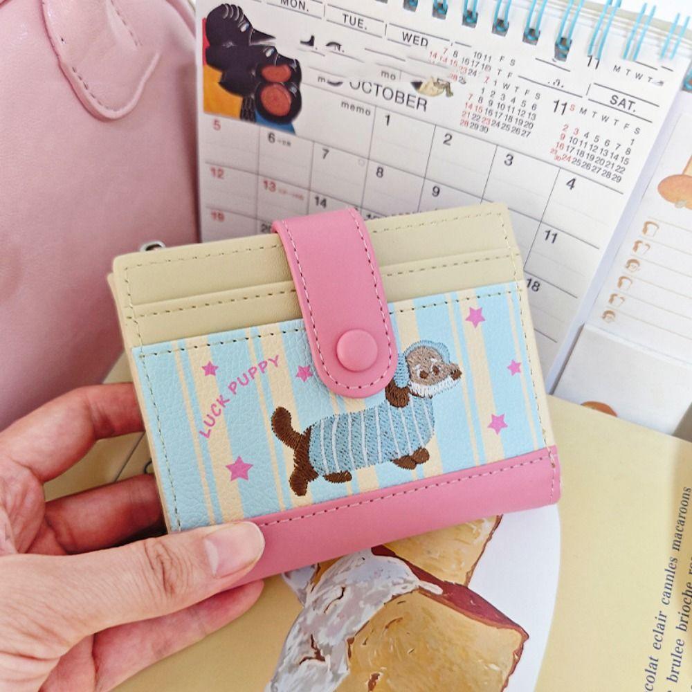 Zipper Cartoon Pu Wallet Dopamine Color Small Item Bag  Female/Girls