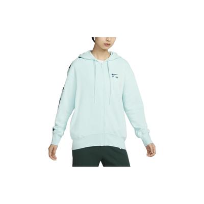 Jaqueta Feminina de Manga Comprida com Capuz e Caimento Solto Cor Sólida Azul Claro FB8048-346