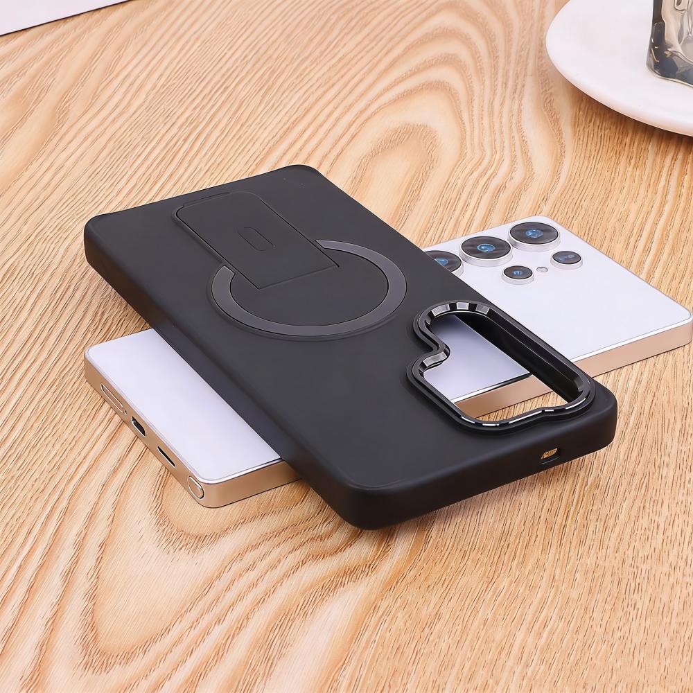 For Magsafe Fold Stand Holder Matte Case For Samsung S26 S25 S23 S24 Ultra Plus FE A57 A37 A17 A56 A55 A36 A26 A16 Cover