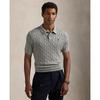 Men Cable Knit Cotton Polo Collar Sweater  Mnposwe1n820042020 