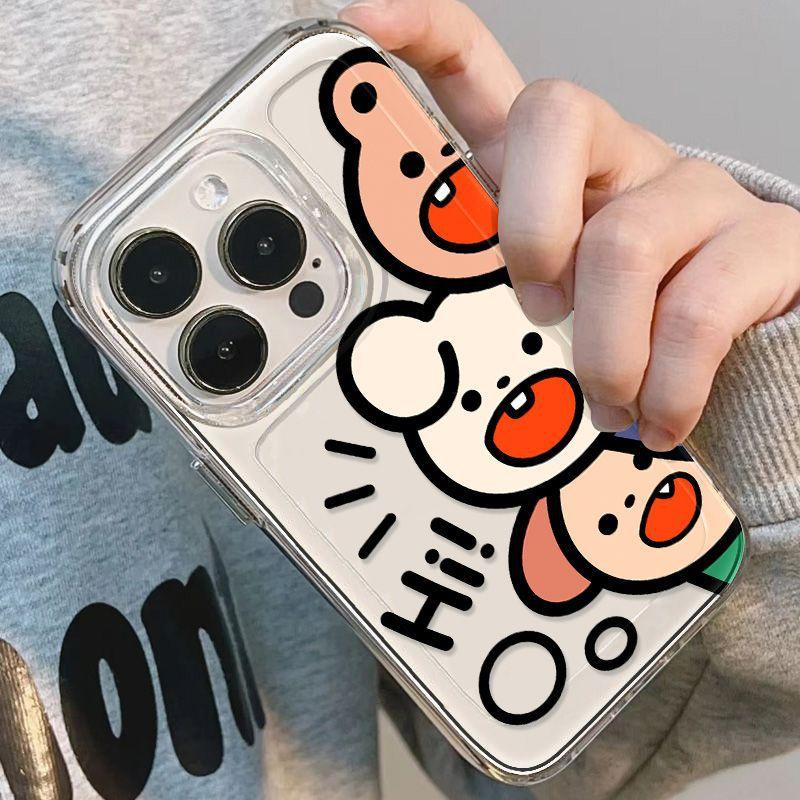 Cartoon Cute Three Animals for iPhone17promax Apple 16 Mobile Phone Case 14/13 Simple 15