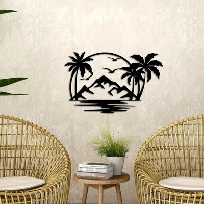 1 pieza Preciosa Placa de Pared de Palmera Tropical - Arte Decorativo de Metal Ideal para Exterior e Interior - Realzando Jardín y Hogar