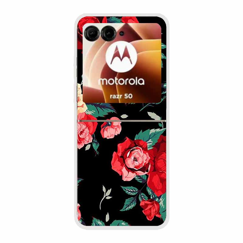 For Motorola Razr 50 Ultra Case Plastic Hard Painted Cartoon Transparent Back Cover Case for Motorola Razr 50 5G Hard PC Case 50
