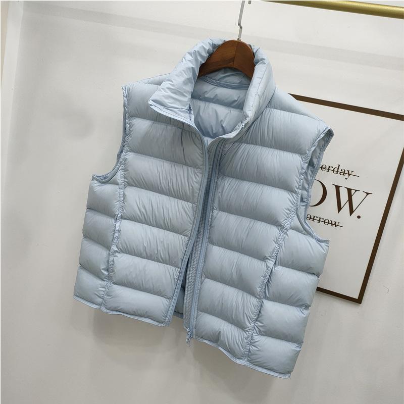 Women's Sleeveless Vest Stand Collar Casual Puffer Gilet Loose Fit Short Down Vest Fall Winter Outerwear