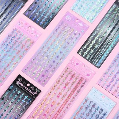 Y2K Σειρά Τροχιάς Καρδιάς Λέιζερ Αυτοκόλλητα Kpop 3-ιντσών Θήκη Φωτοκάρτας Διακόσμηση Πλαίσιο Scrapbook Ημερολόγιο DIY Ταινία