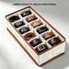 Scatola portaoggetti organizer per cinture a 6/12 scomparti, stile pelle, organizer per cassetti dell'armadio per cinture, cravatte, sciarpe, accessori