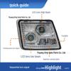 Ultra-Bright Dual-Lens LED Headlight Assembly for Foton GTL Tipper Truck, Model H4-B