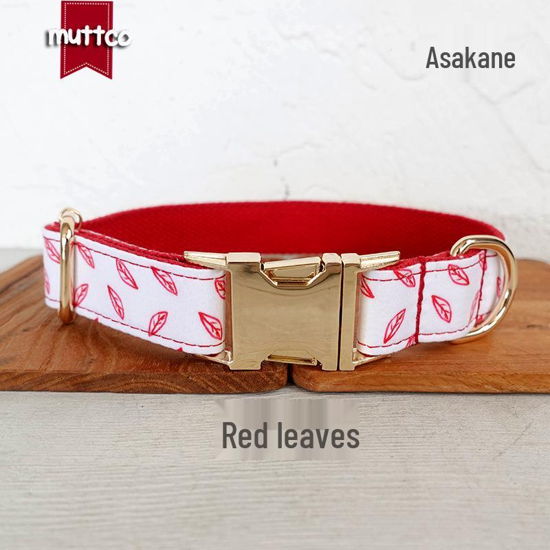 MUTTCO UDC-128J Red Leaves Dog Leash S