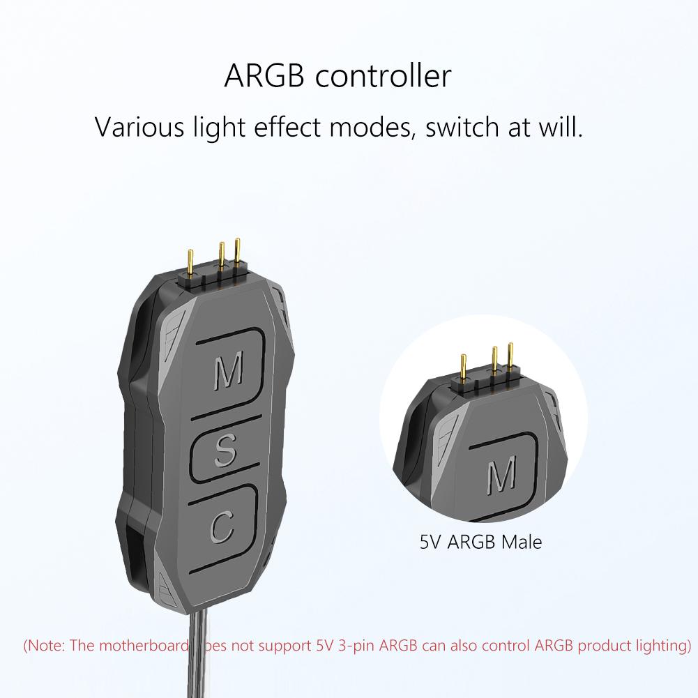 5V 3PIN ARGB Controller ARGB 5V 3PIN To SATA Power Extension Cable RGB Sync Light Regulator with Remote Control for PC Case Fan