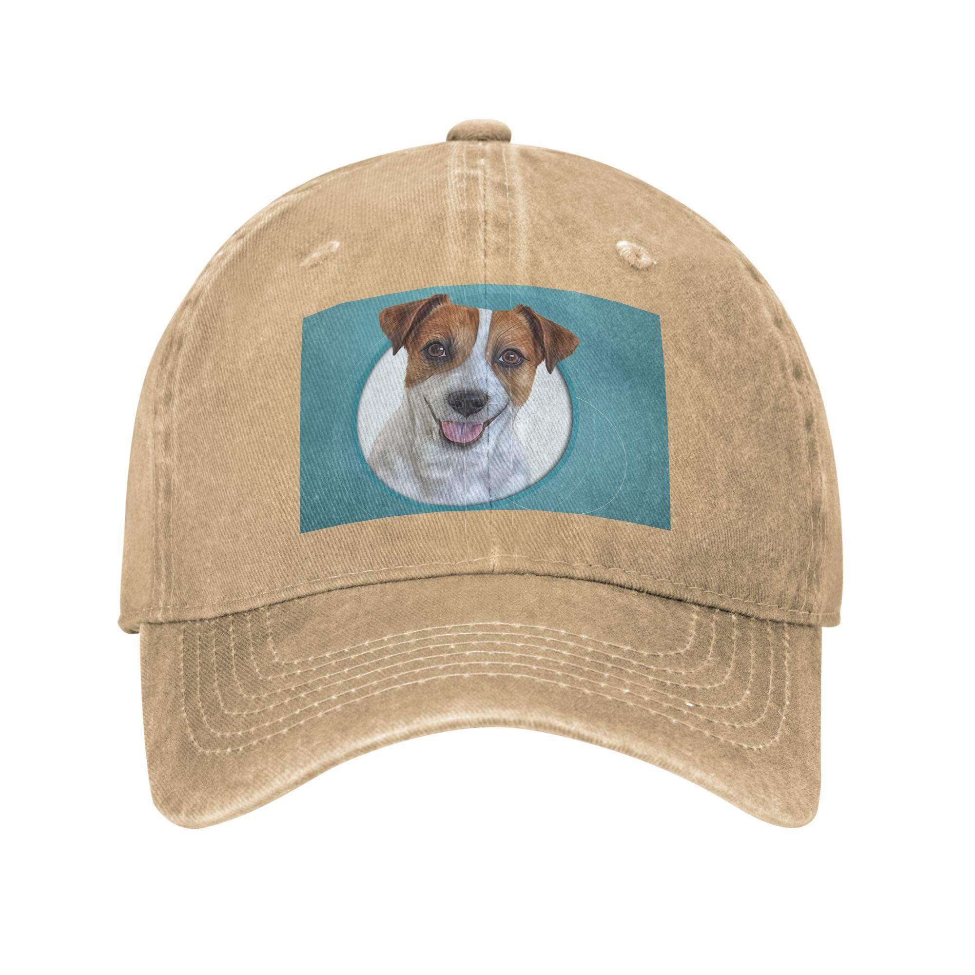 

Dog Jack Russell Terrier Drawing, illustration funny dog Denim Cap Casual Baseball Caps Adjustable Hat Unisex Baseball Hats One Size