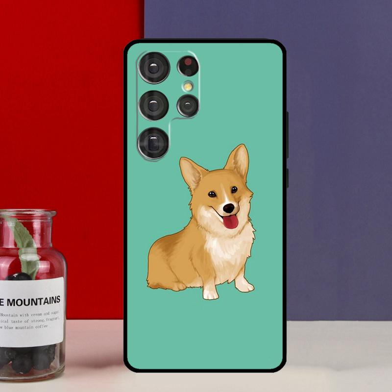 Corgi and Bubble Tea Funda Case For Samsung Galaxy S25 Ultra S9 S10 S20 S21 S22 Plus S23 FE S24 Ultra Phone Cover