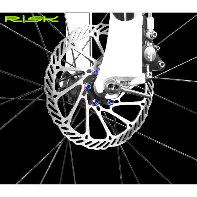 RISK M5x10mm Šroub kotoučové brzdy T25 Torx Titanová slitina Díl pro jízdní kolo MTB Horský kolo Šroub pro upevnění brzdového kotouče Ti 12KS/Sada