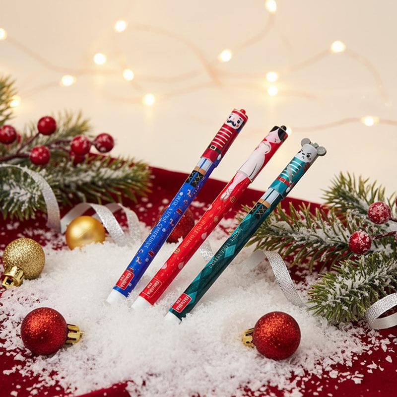 Cartoon Erasable Gel Pens Christmas Edition Pens With Eraser For Students Writing Pen Stationery Birthday Year Gift