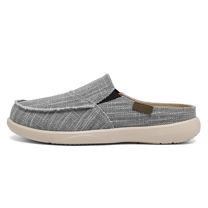 Fashion Summer Men Slippers Classic Outdoor Slip-on Canvas Shoes Men Light Breathable Flat Loafers Soft Indoor Home Casual Slippers 47