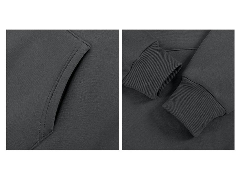 Unisex Trendy Heavyweight 480g Cotton Fleece-Lined Hoodie – Autumn/Winter Drop Shoulder Pullover