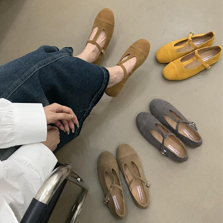 French T-button Mary Jane shoes 2025 autumn new retro matte leather shoes small leather shoes Boken shoes