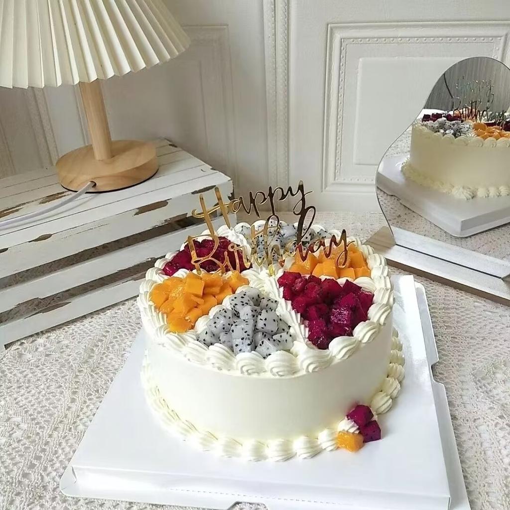 Simulated Birthday Cake Model Crafts Fake Fruit Cake Mold Decoration Shop Window Sample Display Home Ornaments Photography Props
