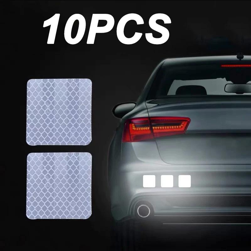 10Pcs Colorful Car Bumper Reflective Stickers Secure Reflective Warning Strip Tape Sticker Decals New Arrival Auto Styling Decal