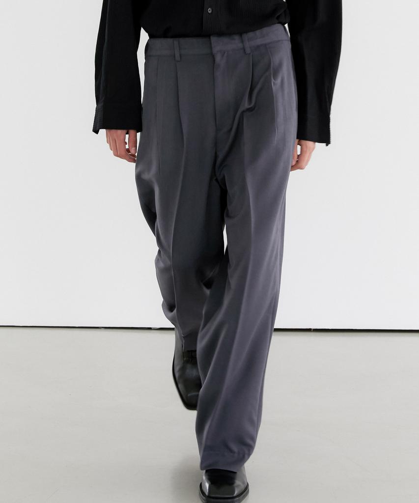 TRIP LE SENS Light Double-Pleated Wide Slacks _Black