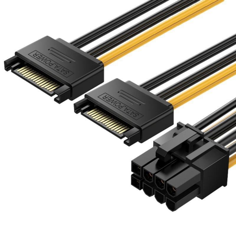 SATA15Pin To 8Pin Connectors Cable for Graphics Card Power Supply for Building, Upgrading or Repairing Computers